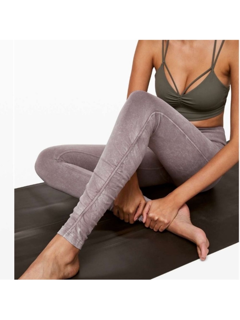 Lululemon Inner Glow Tight Ruched Leggings Washed Half Moon | Size 4